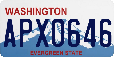 WA license plate APX0646