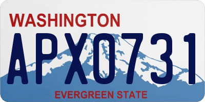 WA license plate APX0731