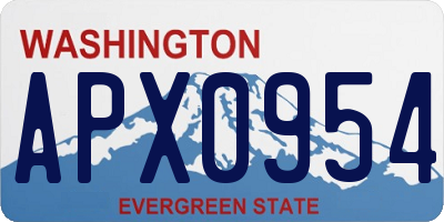 WA license plate APX0954