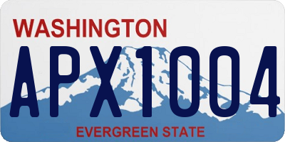 WA license plate APX1004