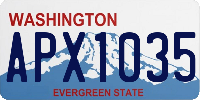 WA license plate APX1035
