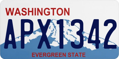 WA license plate APX1342