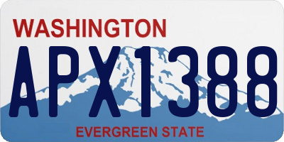 WA license plate APX1388