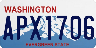 WA license plate APX1706