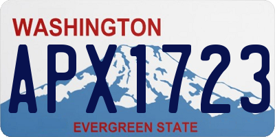 WA license plate APX1723