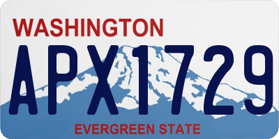 WA license plate APX1729