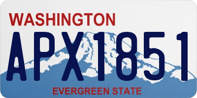 WA license plate APX1851
