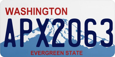 WA license plate APX2063