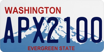 WA license plate APX2100