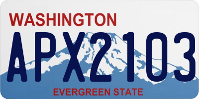 WA license plate APX2103