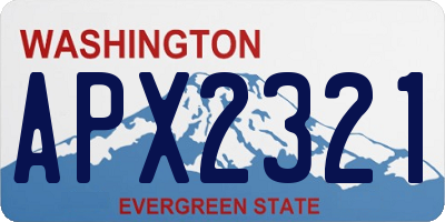 WA license plate APX2321