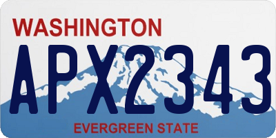 WA license plate APX2343