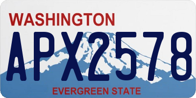 WA license plate APX2578