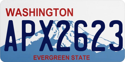 WA license plate APX2623