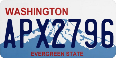WA license plate APX2796