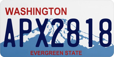 WA license plate APX2818