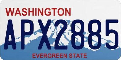 WA license plate APX2885