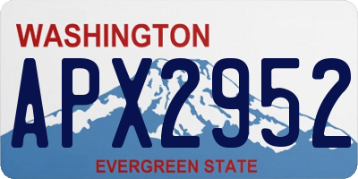 WA license plate APX2952