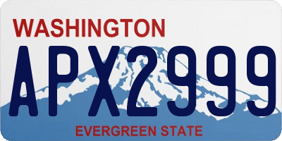WA license plate APX2999