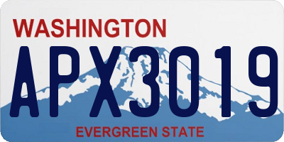WA license plate APX3019