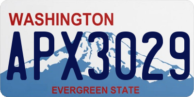 WA license plate APX3029