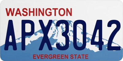 WA license plate APX3042