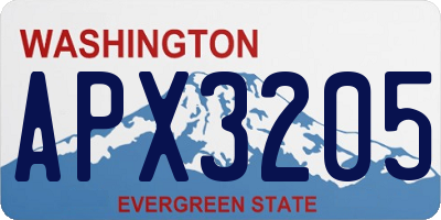 WA license plate APX3205