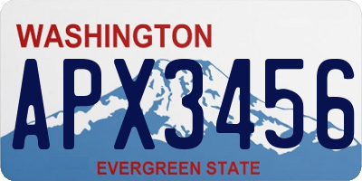 WA license plate APX3456