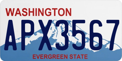 WA license plate APX3567