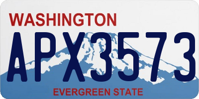 WA license plate APX3573