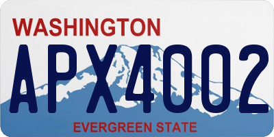 WA license plate APX4002