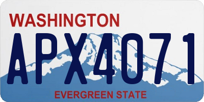 WA license plate APX4071