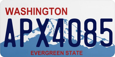 WA license plate APX4085