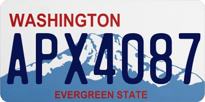WA license plate APX4087