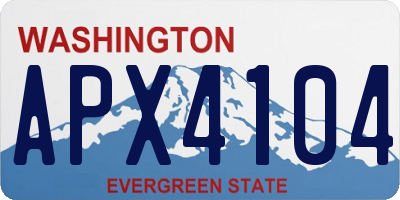 WA license plate APX4104