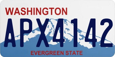 WA license plate APX4142