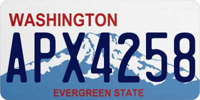 WA license plate APX4258