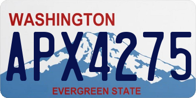 WA license plate APX4275