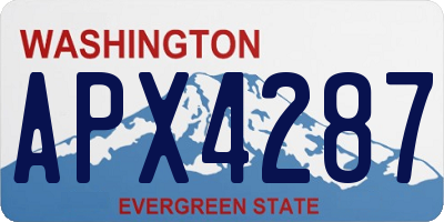 WA license plate APX4287