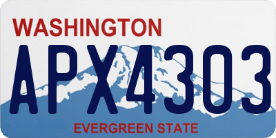 WA license plate APX4303