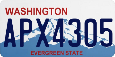 WA license plate APX4305