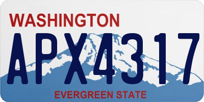 WA license plate APX4317