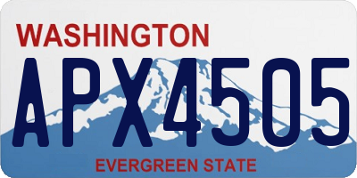 WA license plate APX4505