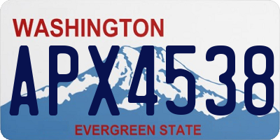 WA license plate APX4538