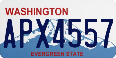 WA license plate APX4557