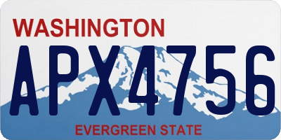 WA license plate APX4756