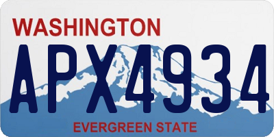 WA license plate APX4934