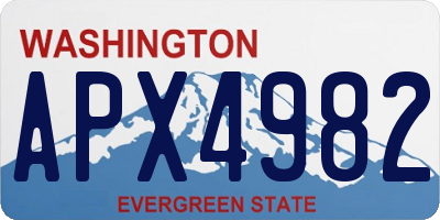 WA license plate APX4982