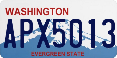 WA license plate APX5013