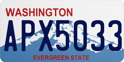 WA license plate APX5033